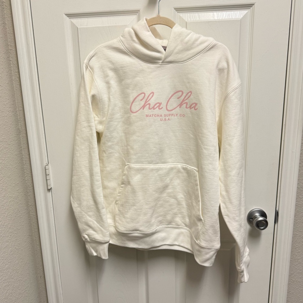Cha Cha Matcha White Hoodie Sweatshirt